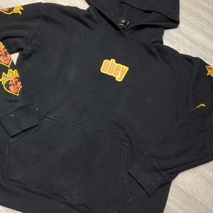 OBEY POSSE SWEATSHIRT OG PRINT HEART FIRE GOVERNMENT MEN'S SIZE MEDIUM